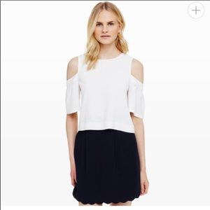 Club Monaco Crop cold shoulder top